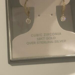 Elegant Gold Cubic Zirconia Earrings Primrose New